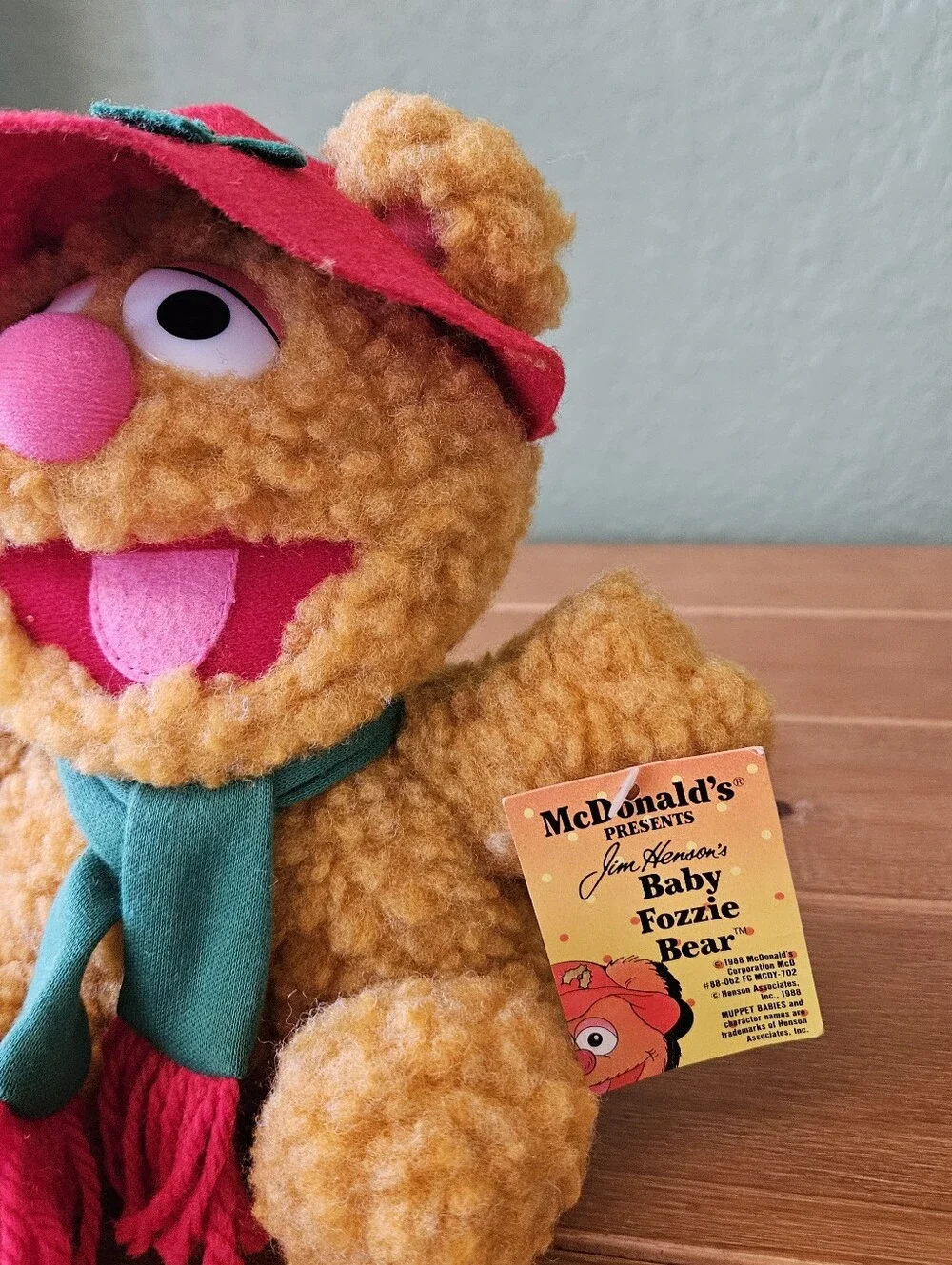 Vintage 1987 McDonald's Jim Henson's Baby Fozzie Bear Muppet Babies Plush